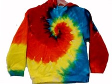 YOUTH KIDS YL Multi-color Swirl TIE DYE HOODY Hooded Sweatshirt YOUTH LARGE