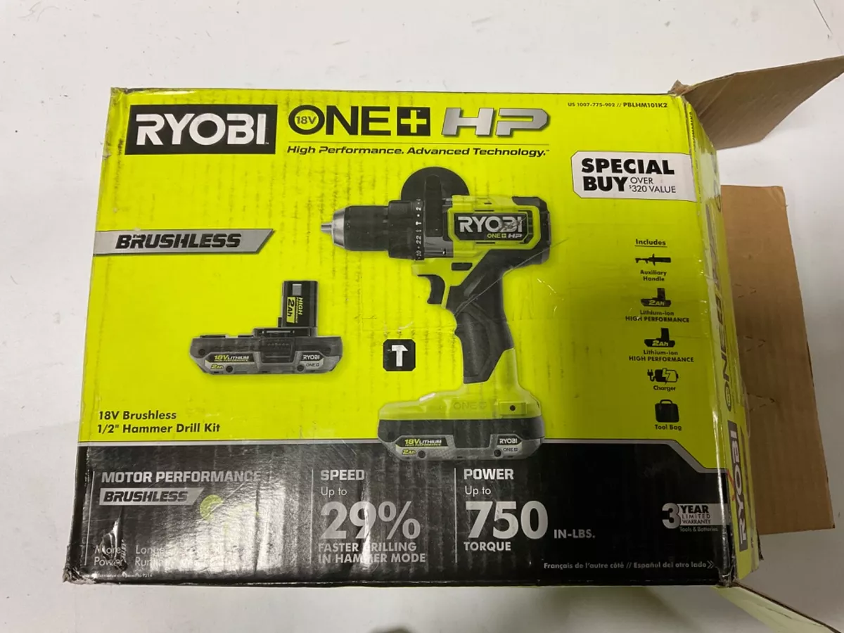 RYOBI ONE HP 18V Brushless Cordless 1 2 in. Hammer Drill Kit