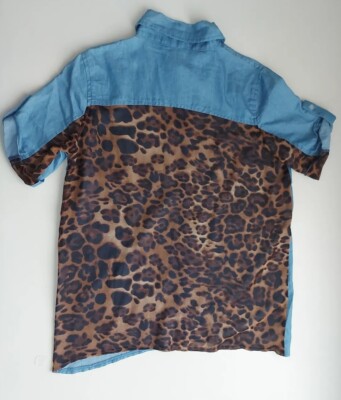 Hemd Bluse Zanzea S leoparden Muster Transparent Jeans Optik Sommer 