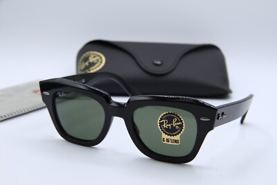 NEW RAY-BAN RB 2186 STATE STREET 901/31 BLACK AUTHENTIC SUNGLASSES W/CASE 49-20
