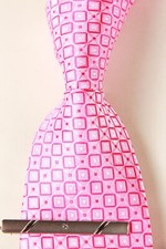 New Classic Checks Plaids Dot Pink Jacquard Weave 100 Silk Men's Necktie Tie