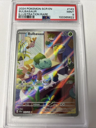 2024 POKEMON STELLAR CROWN BULBASAUR 143/142 ILLUSTRATION RARE - PSA 9 MINT