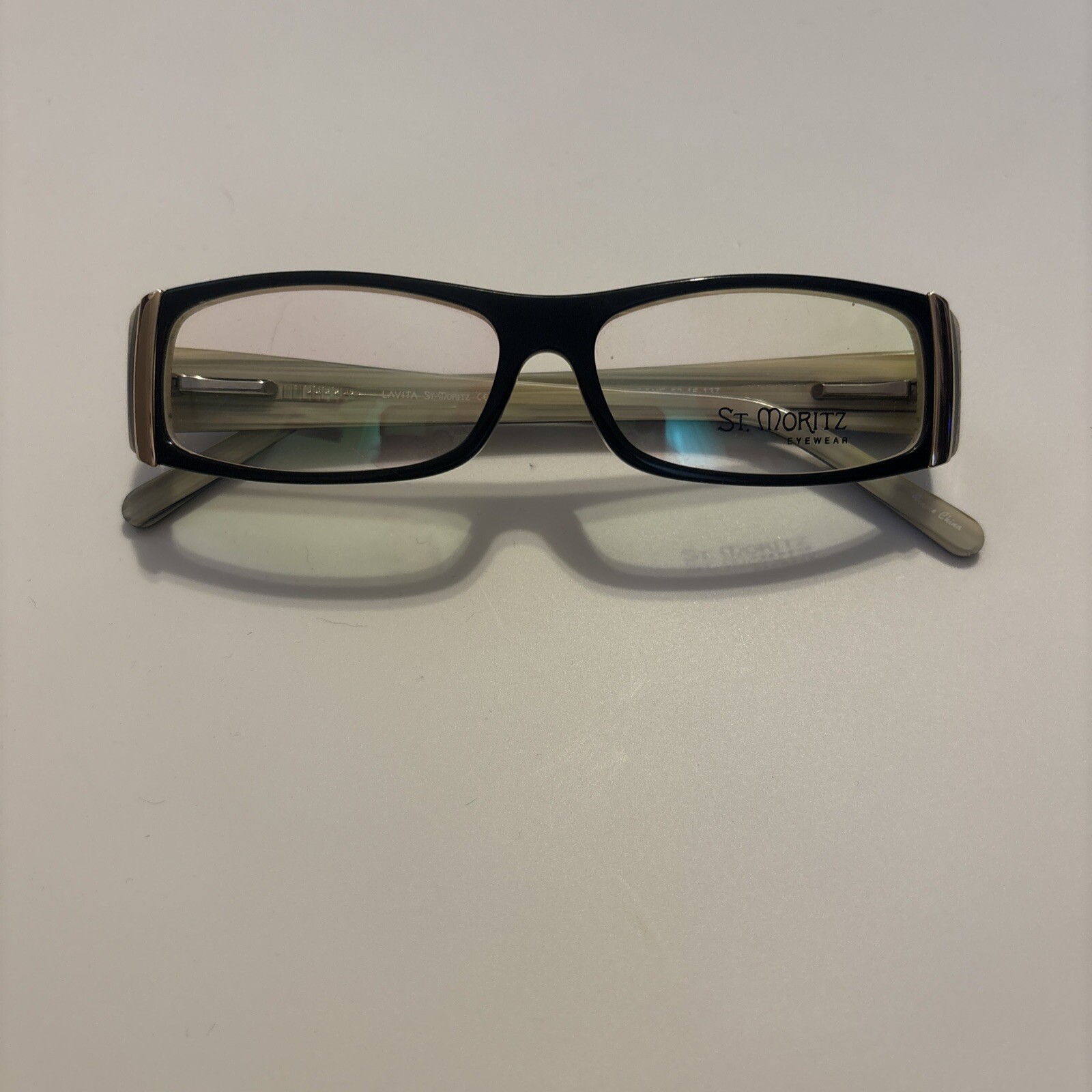 St. Moritz Eyeglasses Frames Lavita Black Bone 52-16-137