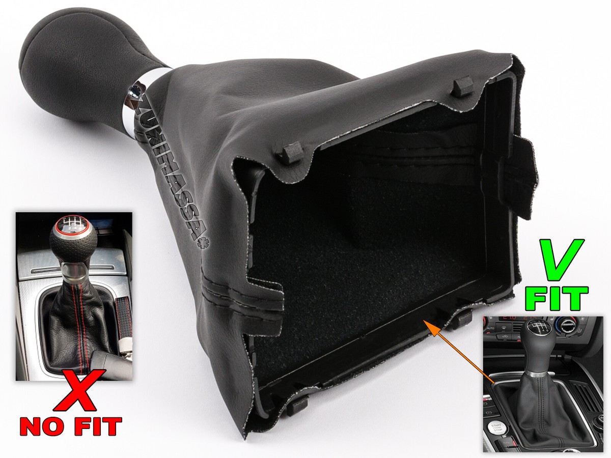 Pommeau De Levier De Vitesse 6 Vitesses En Cuir Pour AUDI A4 A5 Q5 - Remplacement Direct Blanc/noir