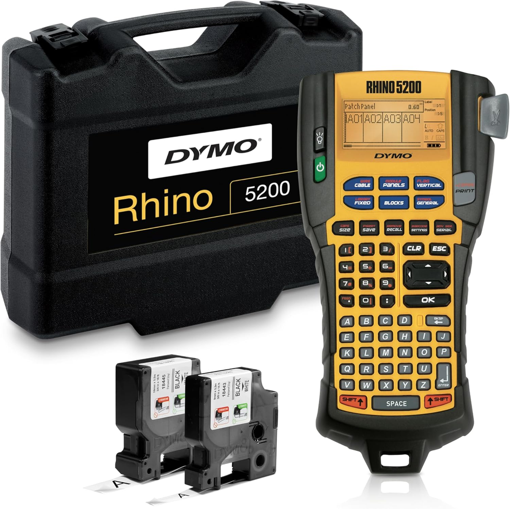 Industrial Label Maker Rhinopro 5200 with Carry Case for Job Sites