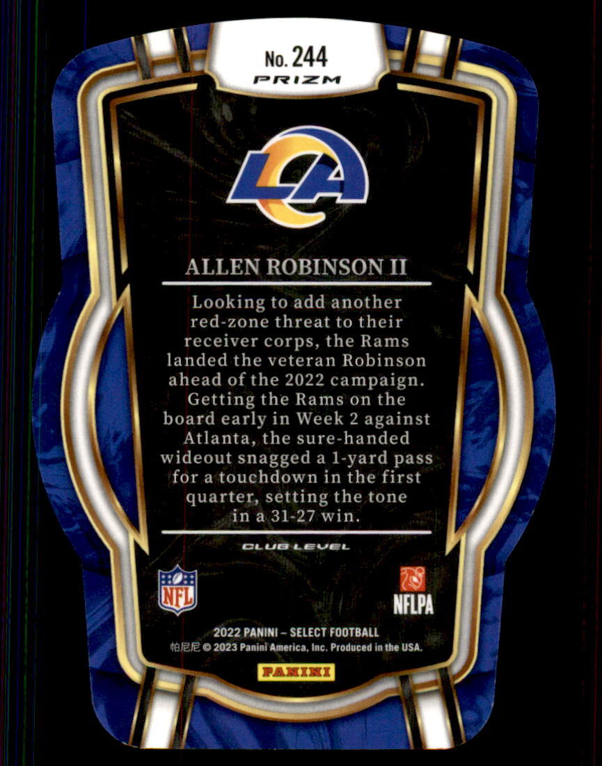 2022 Panini Select #244 Allen Robinson II Black and Red Prizm Die