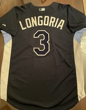 Evan Longoria #3 Tampa Bay Rays Authentic Majestic On-Field BP/ST Jersey M