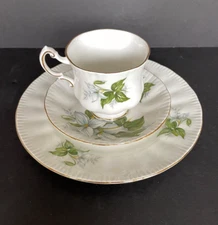 Vintage Paragon Trillium China 3 Piece Set Tea Cup, Saucer & Salad Plate EUC