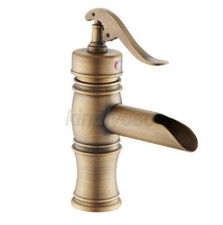 Waterfall Spout Single Handle Bathroom Sink Vessel Faucet Basin Mixer Tap