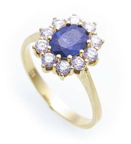 Pendentif En Or 333 Avec Saphir Bleu Véritable 8 Carats - Collier Pour Femme - Geno Schmuck