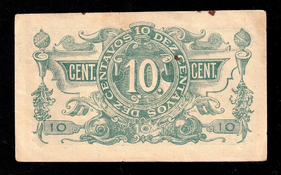 PORTUGAL 10 Centavos LISBON 1917 Bronze P 94 Casa Da Moeda - Image 2 of 2