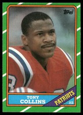 1986 Topps #33 Tony Collins New England Patriots Football Card
