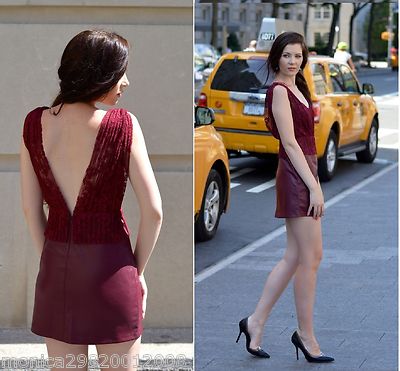 burgundy zara leather dress Peak Corset Gown main image 0