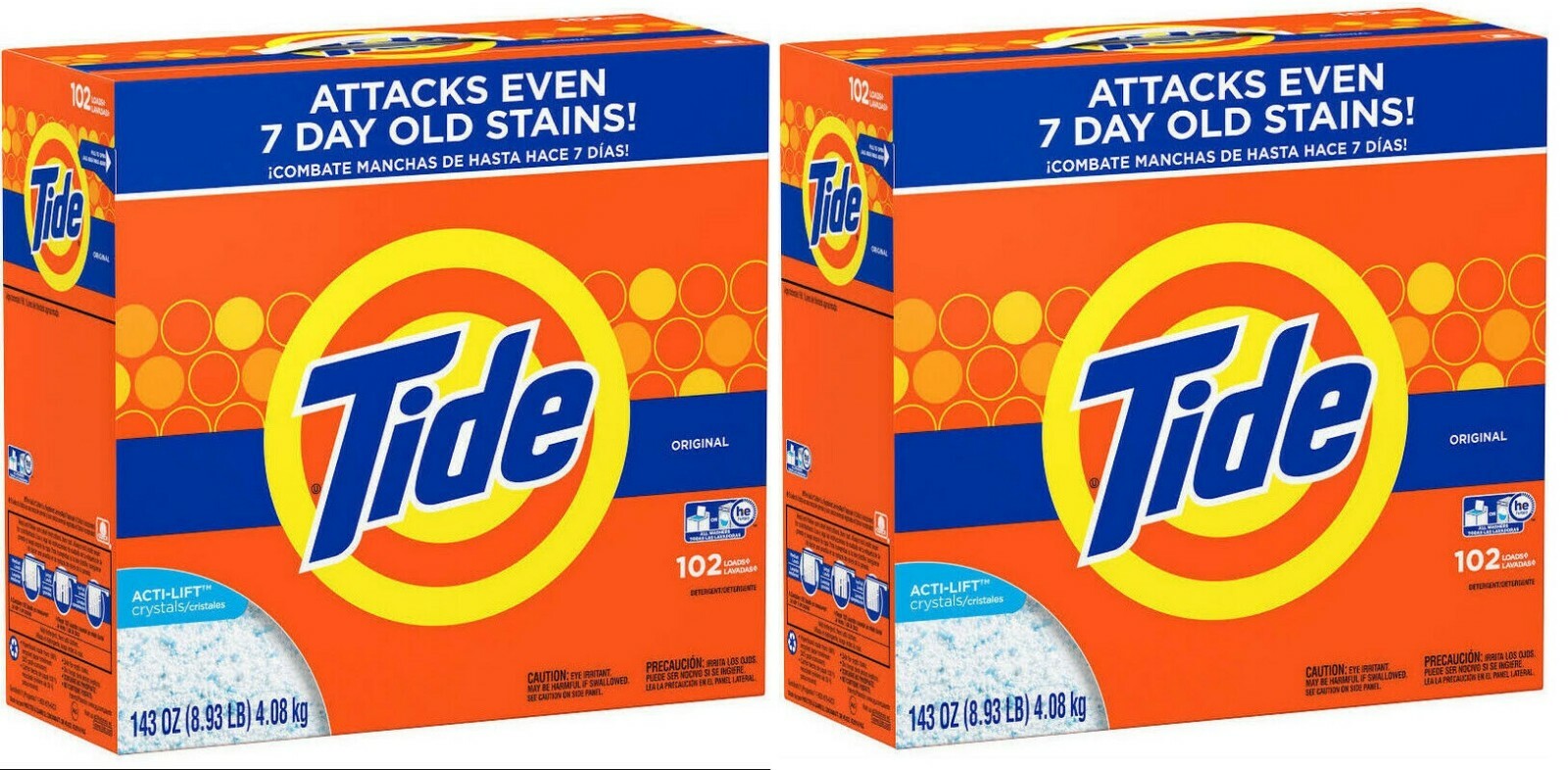 Tide Powder Laundry Detergent, Original 102 Loads 143 oz or up to 81