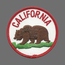 California Grizzly Bear Embroidered Souvenir Patch Iron On 2.5" - CA-40/2.5