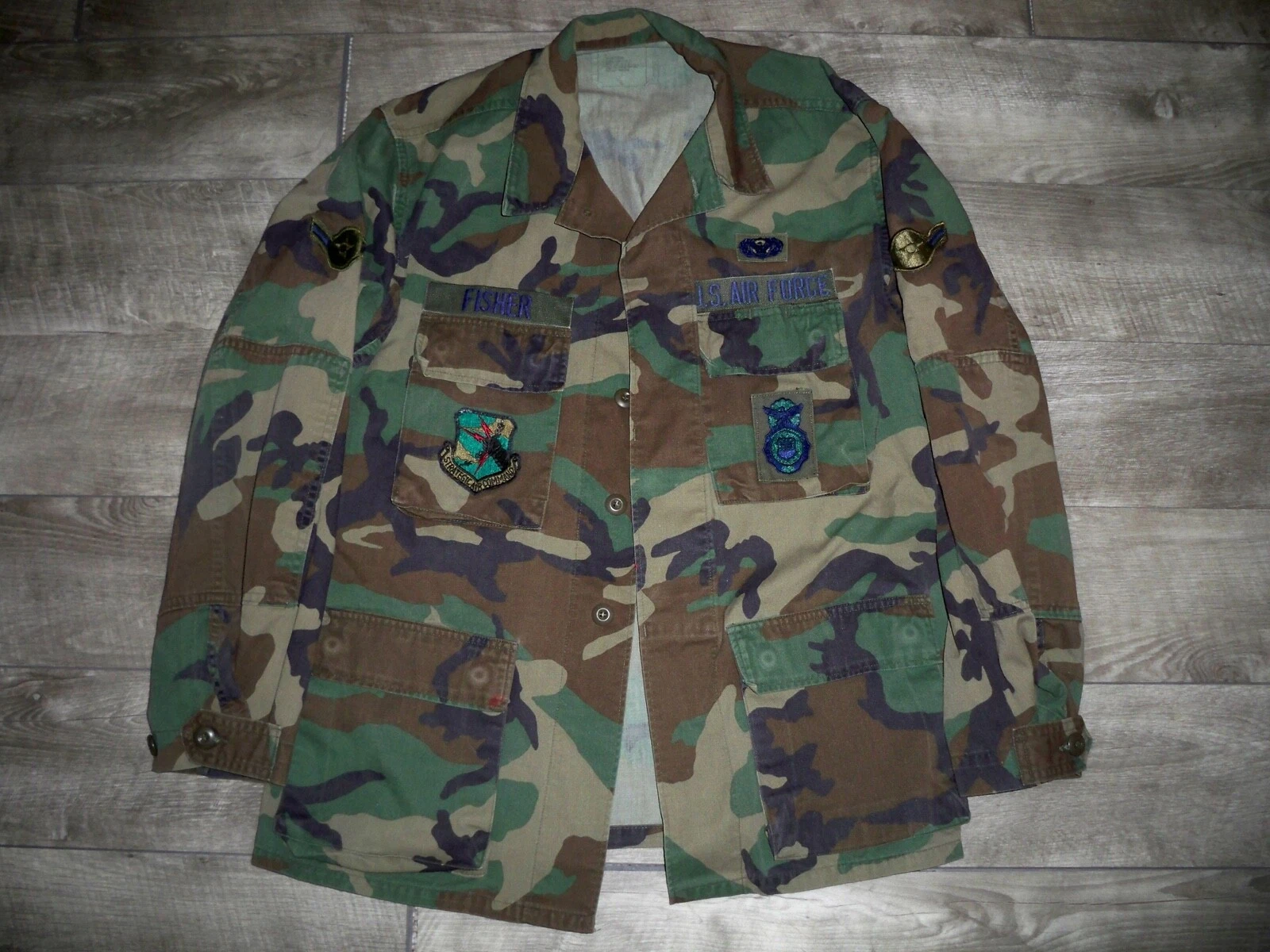  camo woodland military uniform vtg jacket