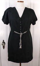 NWT J. CREW Retail $118 DRESS COTTON DRAWSTRING WAIST FADED BLACK 8 PETITE