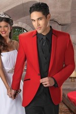 RED ILLUSIONS Tuxedo Jacket with flip up collar and Pant Option - Multiple sizes