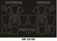 F4U-1A Corsair Canopy Painting Mask To Tamiya Kit #SM32158 1/32 Montex