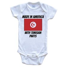 Made In America With Tunisian Parts Tunisia Flag Funny Baby Bodysuit