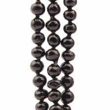 Lot 22 Czech antique vintage hand blown hollow faceted black glass beads 9mm