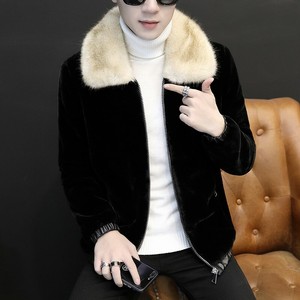 sobretudo de pele masculino