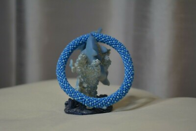 7-7.5' Handcrafted Glass Seed Bead Bracelet - Cloudy Skies