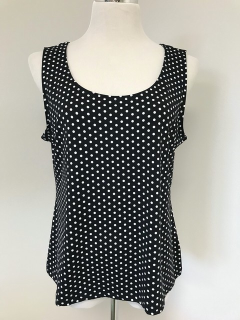 black polka dot tank top