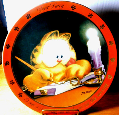 Danbury Mint~Garfield Collector Dear Diary Series The Charming Cat 1990 Plate