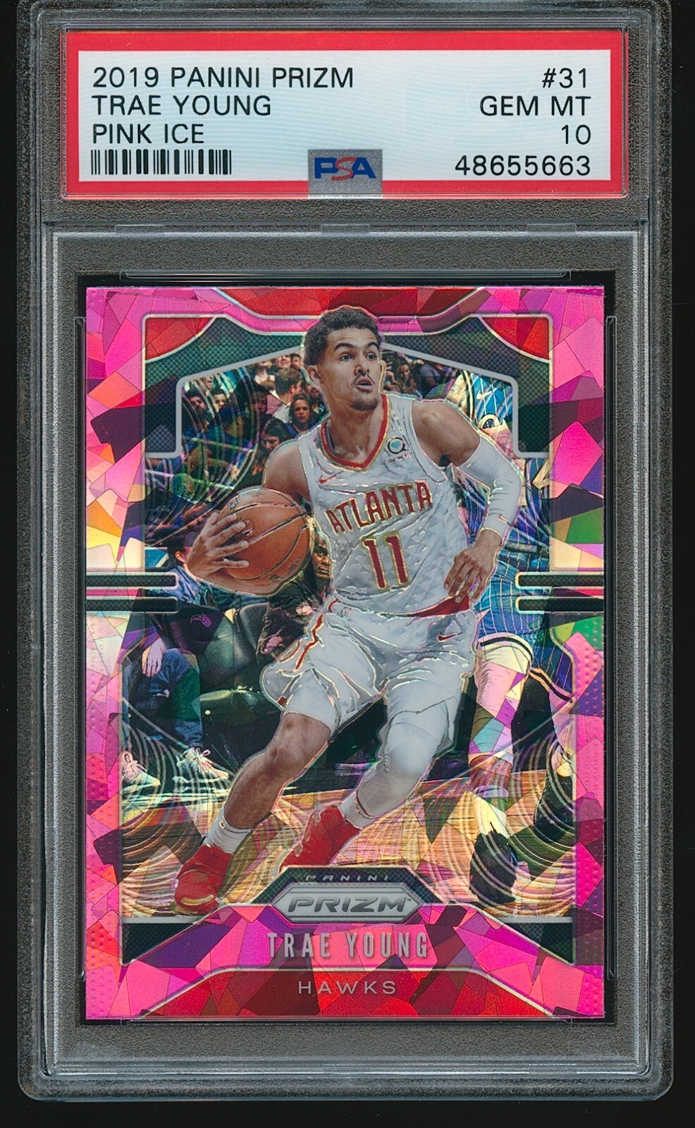 Trae Young 2019-20 Panini Prizm Pink Ice Prizm #31 PSA 10 GEM MT