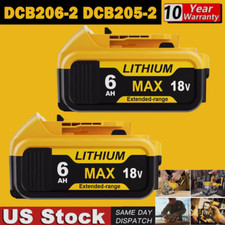 2-Pack For DeWalt 20V 20 Volt Max XR 6.0AH Lithium Ion Battery DCB206-2 DCB205-2