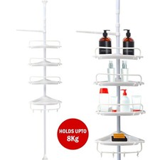 4 Tier Telescopic Bathroom Wall Corner Shelf Rack Shower Caddy Storage Organizer