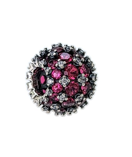 100% Authentic New PANDORA 925 Ale Sparkling Pavé Round Pink Charm 792630C03 - Picture 3 of 6