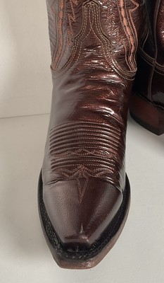 Bottes Cowgirl Lucchese 1883 En Cuir Verni - Taille 6 B, Bout Pointu - Fabriqué USA - Occasion Très Bon état