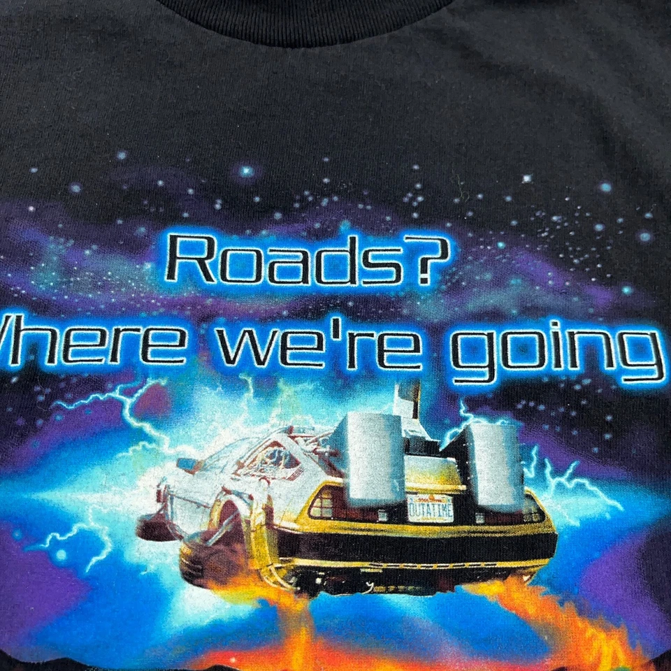 Винтажная молодежная футболка Back To The Future XL черная фильм 90-х Universal Studios Florida - Изображение 2 из 4