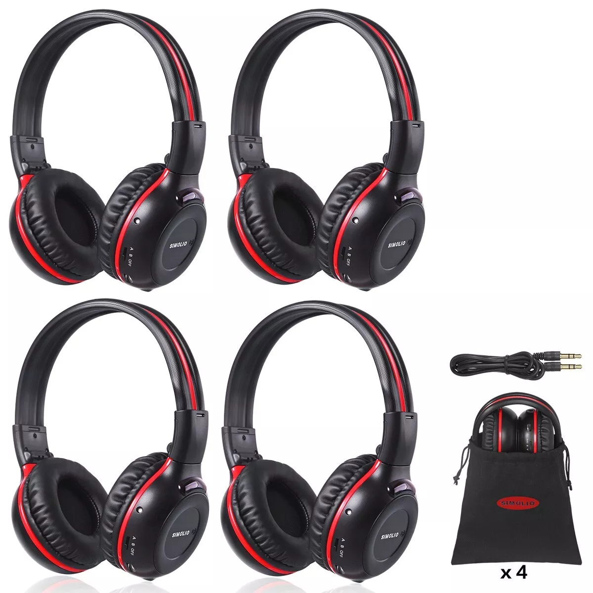 SIMOLIO 4 pack Infrared Headphones for Jeep Grand Cherokee 2002