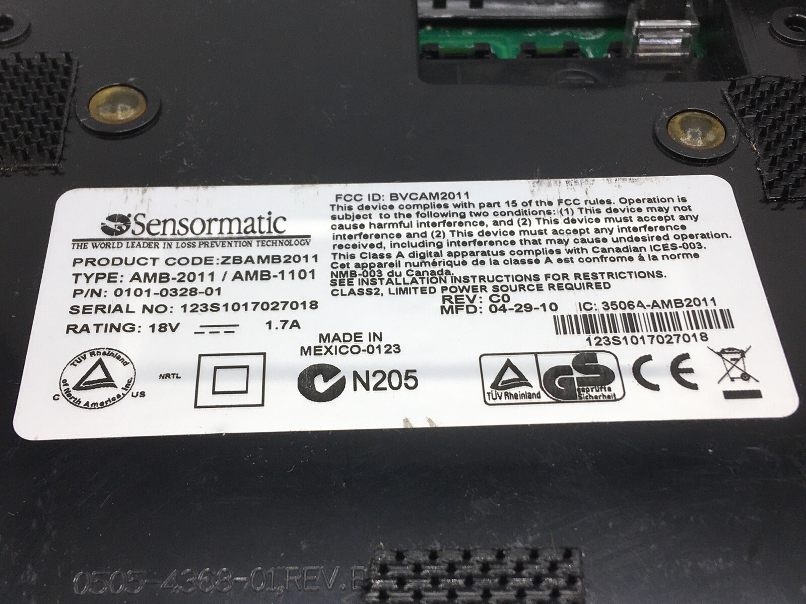 SENSORMATIC ZBAMB2011 / ZBAMB2011 (USED TESTED CLEANED) eBay