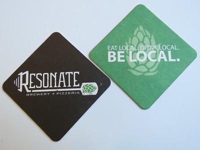 Beer Collectible Coaster ~ RESONATE Brewery & Pizzeria ~ Bellevue, WASHINGTON