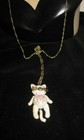 BETSEY JOHNSON CAT WITH PINK BLING AND PINK BOW LONG NECKLACE