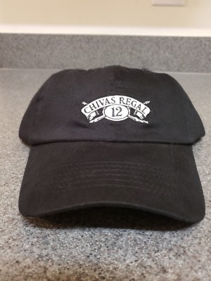 CHIVAS REGAL 12 Whiskey Logo Cap Hat Adjustable Strap OSFM Liqour Black