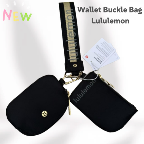 Lululemon Key Bag Wristlet - Dual Pouch Buckle Bag, Gold - Picture 2 of 4