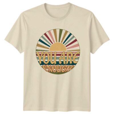 You Are Enough T-Shirt Retro 70er Sonne Vintage Style Grafik Tee
