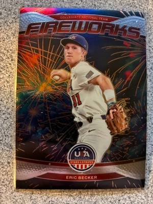 2026 Panini Stars & Stripes Prizm USA Baseball #3 Eric Becker Fireworks USA