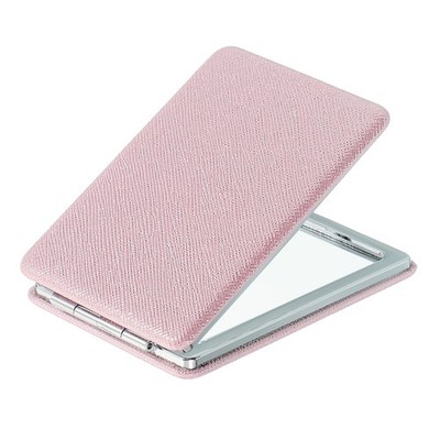 Small Rectangular Folding Compact Mirror for Women Purse(Pink, 3.35'' x 2.44'')