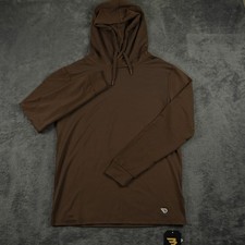 Burlebo Mens Performance Hoodie Brown PH-HBRN UPF 50 Sun Protection Small NWT