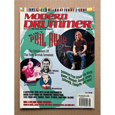 AC/DC MODERN DRUMMER MAGAZINE AUGUST 1996 - PHIL RUDD COVER WITH MORE INSIDE  US
