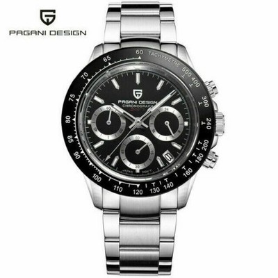 PAGANI DESIGN Herrenuhr Wasserdicht Japan Quarzuhren Edelstahlarmband