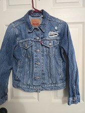 Levis Men's Small S Blue Denim Trucker Jacket Classic Fit Button Up Cotton NICE