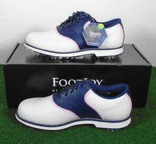 NIB FootJoy DryJoys Premiere Bel Air Women's Golf Shoes, White/Navy, 7 M, 99078