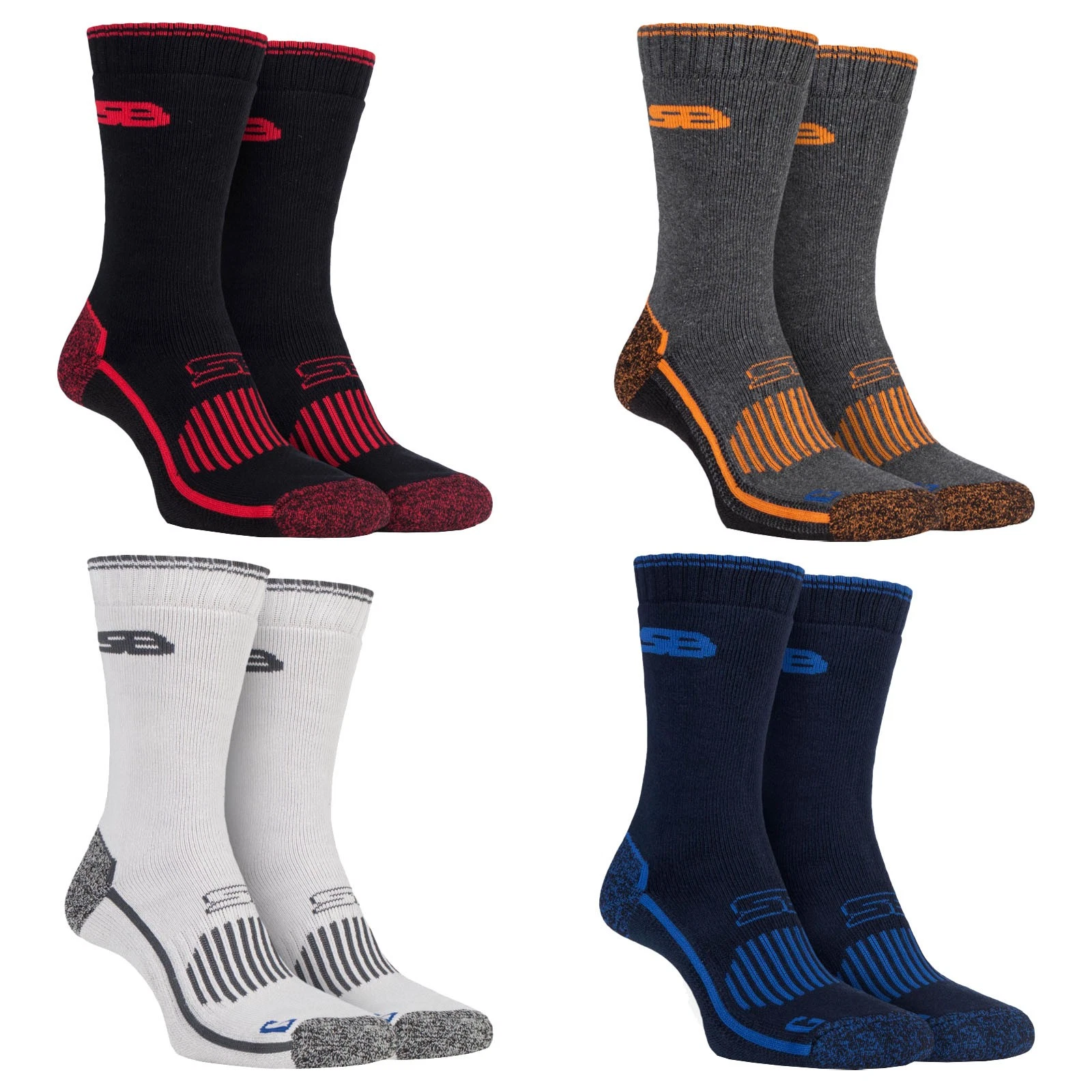Storm Bloc - 2 Pairs Mens Cushioned Heavy Duty Cotton Work Hiking Boot Socks